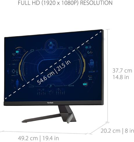 شاشة الألعاب ViewSonic VX2267-MHD مقاس 22 بوصة بدقة 1080 بكسل مع 100 هرتز و1 مللي ثانية وFreeSync وHDMI وVGA وDP (متجددة) in Kuwait