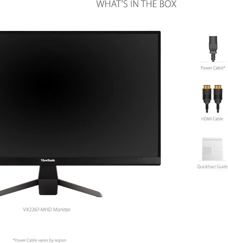 شاشة الألعاب ViewSonic VX2267-MHD مقاس 22 بوصة بدقة 1080 بكسل مع 100 هرتز و1 مللي ثانية وFreeSync وHDMI وVGA وDP (متجددة) in Kuwait
