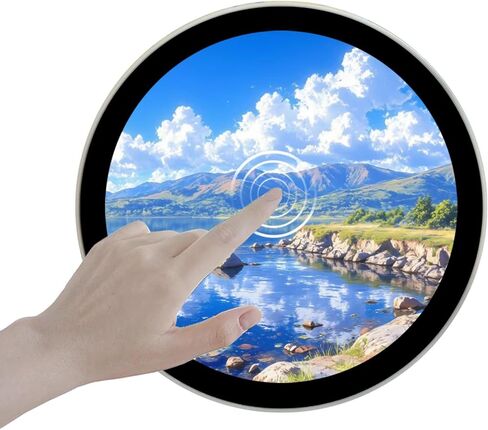 VSDISPLAY 5 Inch Round Touch Display Monitor 1080x1080 Resolution 400Nits IPS LCD Screen Supports Mini H Video Input in Kuwait