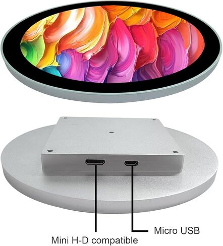 VSDISPLAY 5 Inch Round Touch Display Monitor 1080x1080 Resolution 400Nits IPS LCD Screen Supports Mini H Video Input in Kuwait