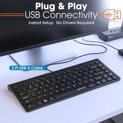 Manhattan Slim USB Mini Keyboard 1.5 m Cable Black in Kuwait