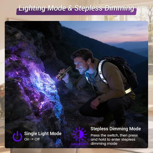 20W 365nm UV Flashlight, Black Light Flashlight with Filter Lens, High Power USB-C Rechargeable LED UV Light for Pet Urine Detection, Scorpion, Rockhounding, Resin Curing, AC Leak in Kuwait