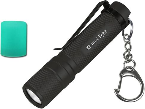 K3 Mini AAA Keychain Flashlight Small Bright Pocket Flashlight 150 Lumens 3 Modes,Multipurpose EDC Flashlight Hat lamp Camp Tablelamp Candle for Dog Walk Emergency Parents Kids Gift in Kuwait