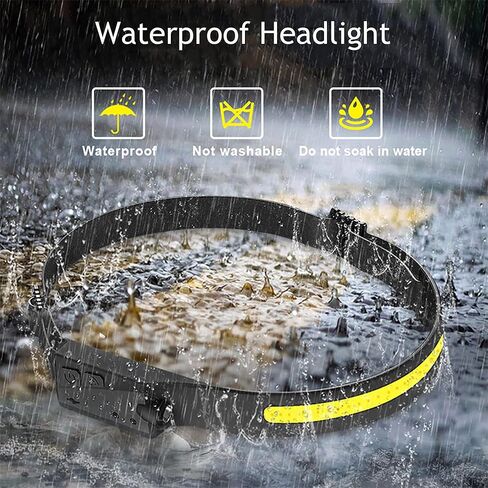 مصباح أمامي LED قابل لإعادة الشحن، شعاع عريض 230 درجة خارجي مقاوم للماء، عصابة رأس قابلة للتعديل، مصباح رأس مستشعر حركة خفيف الوزن لركوب الدراجات، والتخييم، والمشي لمسافات طويلة، والجري، وفي الهواء الطلق - للبالغين والأطفال (2) in Kuwait