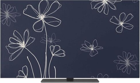 TV Cover Indoor, Navy Blue Stretch TV Dust Cover Television Screen Protector, Spring Flora Elastic Polyester Display Covers, Monitor Slipcover for LED LCD TVs 40 Inch in Kuwait