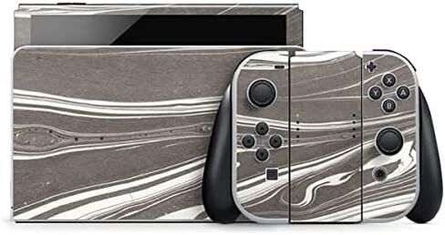 Skinit Decal Gaming Skin Compatible with Nintendo Switch OLED (2021) - Grey Marble Ink Design in Kuwait