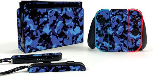 غلاف MightySkins متوافق مع Nintendo Switch OLED - Blue Modern Camo | غطاء ملتف واقٍ ومتين وفريد ​​من نوعه من الفينيل | سهل التطبيق والإزالة وتغيير النمط | صنع في الولايات المتحدة الأمريكية in Kuwait