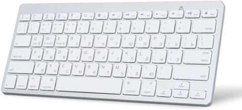 Gugxiom Russian Keyboard, Bilingual Multi Device Bluetooth Ultra Slim Compact Keyboard for iOS, Android, Windows, Battery Operated, QWERTY Layout in Kuwait