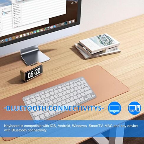 Gugxiom Russian Keyboard, Bilingual Multi Device Bluetooth Ultra Slim Compact Keyboard for iOS, Android, Windows, Battery Operated, QWERTY Layout in Kuwait