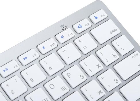 Gugxiom Russian Keyboard, Bilingual Multi Device Bluetooth Ultra Slim Compact Keyboard for iOS, Android, Windows, Battery Operated, QWERTY Layout in Kuwait