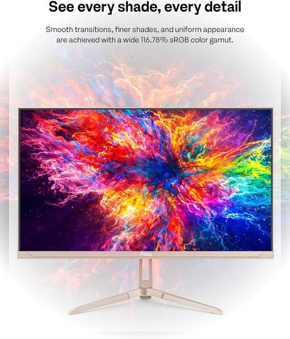 Pixio PX249 Wave Pink Rose Gold 24 بوصة 240 هرتز معدل التحديث FHD 1080p دقة لوحة IPS سريعة 1 مللي ثانية وقت استجابة GTG سماعات مدمجة للألعاب مع مزامنة تكيفية in Kuwait