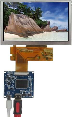 5-Inch 800×480 Portable DIY LCD Monitor Kit with Mini-HDMI Driver Board – Compatible with PC, Raspberry/Orange Pi, Gaming Consoles & Microscopes (Secondary Display Screen) in Kuwait