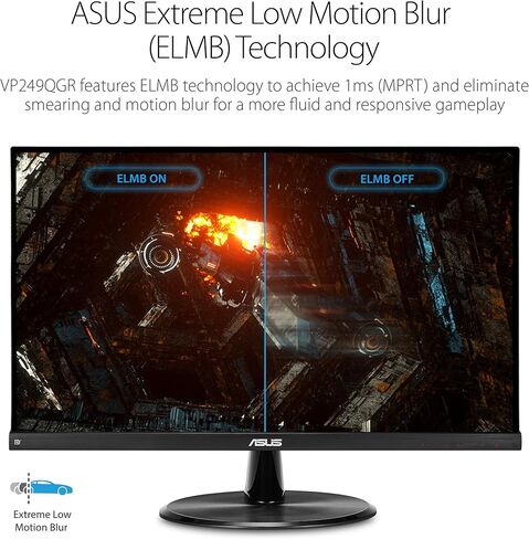 شاشة ASUS VP249QGR 23.8 للألعاب 144 هرتز Full HD (1920 x 1080) IPS 1ms FreeSync Extreme Low Motion Blur Eye Care DisplayPort HDMI VGA، أسود (متجدد) in Kuwait
