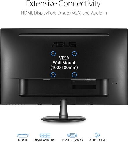 شاشة ASUS VP249QGR 23.8 للألعاب 144 هرتز Full HD (1920 x 1080) IPS 1ms FreeSync Extreme Low Motion Blur Eye Care DisplayPort HDMI VGA، أسود (متجدد) in Kuwait