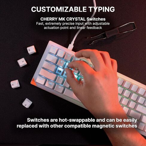 K5 Pro TMR Compact, Magnetic Wired Gaming Keyboard, Customizable MK Crystal Switches, Hot-Swap, Rapid Trigger, SnapKey, Sound Dampening, 8000 Hz, White in Kuwait