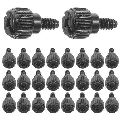 VANZACK 100pcs Computer Case Thumb Screws Kit for Desktop PC Assembly, Black Carbon Steel Small Electronic Screws for DIY Repair and Replacement, Compatible with PC Side Panels in Kuwait