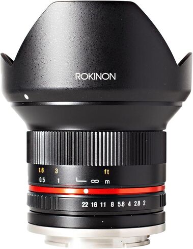 Rokinon 12mm F2.0 NCS CS Ultra Wide Angle Fixed Lens for Olympus and Panasonic Micro 4/3 (MFT) Mount Digital Cameras (Black) (RK12M-MFT) in Saudi Arabia