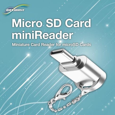 BoxWave Adapter Compatible with TIMMKOO Q3E MP3 Player - Micro SD Card miniReader, USB Type-C OTG Reader USB3.0 Adapter Keychain - Metallic Silver in Kuwait