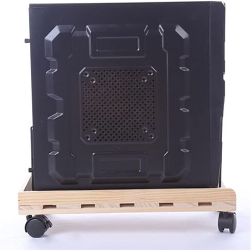 Caster Wooden Tower Heat Dissipation Moving CPU Stand Desktop PC Office Case Holder Rolling Wheels in Kuwait