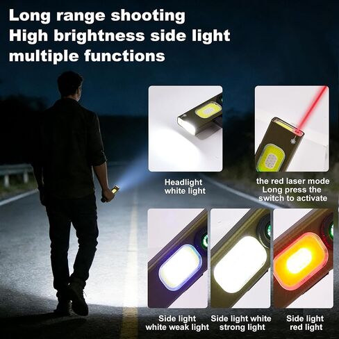 Flat Handheld Flashlights, Compact Multi-Mode Pocket LED Flashlight, Outdoor Work Light Clip Light with Magnetic Base, Mini Handheld Flashlight Outdoor Flashlights, for Everyday Carry & Travel in Kuwait