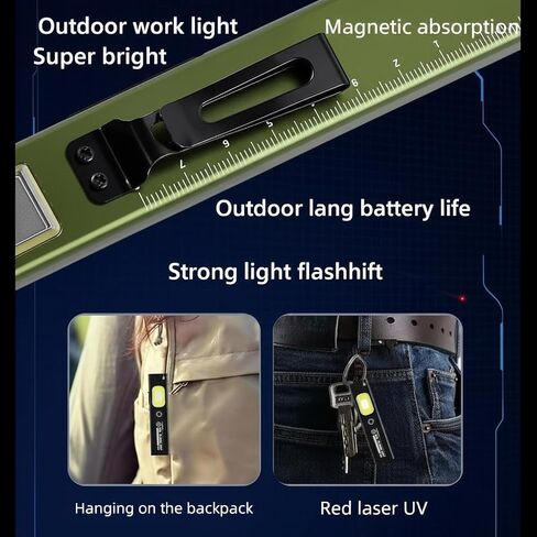 Flat Handheld Flashlights, Compact Multi-Mode Pocket LED Flashlight, Outdoor Work Light Clip Light with Magnetic Base, Mini Handheld Flashlight Outdoor Flashlights, for Everyday Carry & Travel in Kuwait