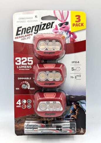 مصباح أمامي LED متعدد الألوان من إنرجايزر مع بطاريات (3 عبوات) in Kuwait