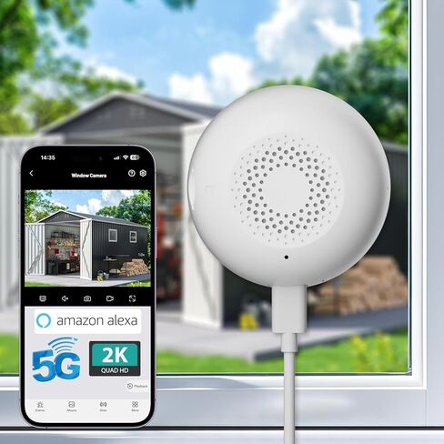 كاميرا مراقبة للنافذة 2K، رؤية ليلية ملونة، 5G و2.4 جيجا هرتز Wi-Fi، حركة AI/اكتشاف الإنسان، إنذار في الوقت الحقيقي، صوت ثنائي الاتجاه، تنبيهات، تسجيل 24/7، سهل التثبيت (1 Pack-2K) in Saudi Arabia