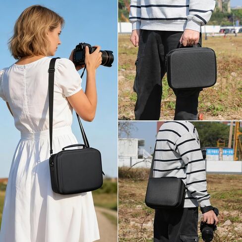 حافظة كاميرا متينة متوافقة مع كاميرا Canon EOS Rebel T7/R50/R6 Mark II/R100/R50 V/T6/R8/R10/R5 Mark II/RP/R7/5D IV/SL3/R5/T100 DSLR SLR، حامل ثلاثي القوائم مع 4 فواصل لحزام الكتف in Kuwait