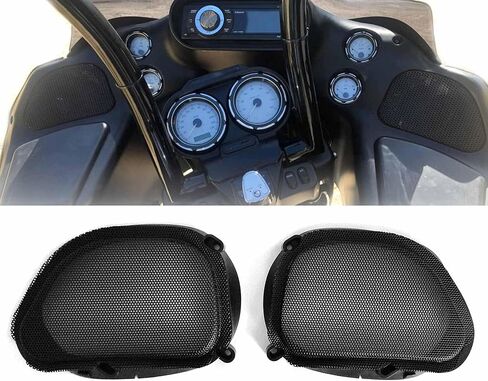 غطاء شوايات سماعات أمامية للدراجات النارية لـ Harley Road Glide FLTRX FLTRK FLTRI FLTRUSE FLTRXSE 1998-2013 Ultra 2011-2013 - بلاستيك ABS أسود - زوج واحد in Kuwait