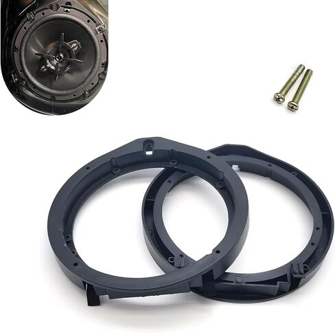2 PCS Car Speaker Adapter, 6.5 Inches Stereo Speaker Gasket, Replacement Mounting Speaker Adapter Bracket Spacer, Compatible with Honda Fit/Accord/Civic/Chengfan/Lingpai/CRV/Vinzhi (Black) in Kuwait
