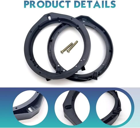 2 PCS Car Speaker Adapter, 6.5 Inches Stereo Speaker Gasket, Replacement Mounting Speaker Adapter Bracket Spacer, Compatible with Honda Fit/Accord/Civic/Chengfan/Lingpai/CRV/Vinzhi (Black) in Kuwait