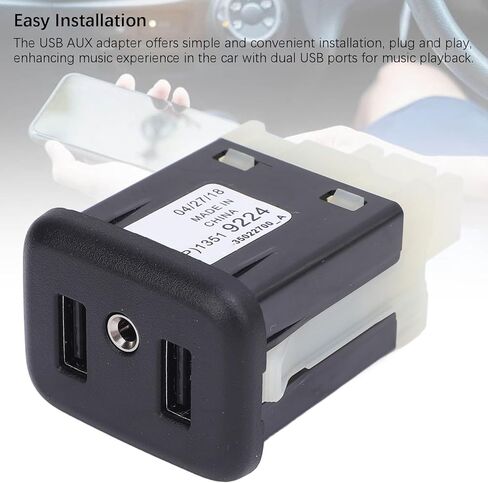 محول مقبس USB بمنفذ AUX من CHICIRIS، محول صوت الإدخال المساعد، منفذ USB Aux لـ 2016-2018 CT6/CTS 13519224، أسود in Kuwait