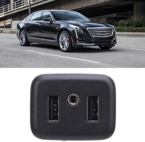 محول مقبس USB بمنفذ AUX من CHICIRIS، محول صوت الإدخال المساعد، منفذ USB Aux لـ 2016-2018 CT6/CTS 13519224، أسود in Kuwait