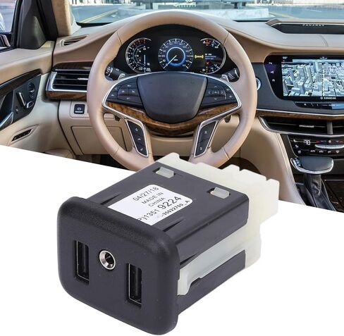 محول مقبس USB بمنفذ AUX من CHICIRIS، محول صوت الإدخال المساعد، منفذ USB Aux لـ 2016-2018 CT6/CTS 13519224، أسود in Kuwait