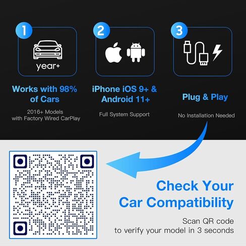 محول CarPlay اللاسلكي لجهاز iPhone - دونجل 2026 4 في 1 مع AirPlay ونسخ الشاشة، زمن استجابة منخفض، توصيل تلقائي لمدة 5 ثوانٍ للسيارات السلكية، يتضمن مكيف USB (فضي) in Kuwait