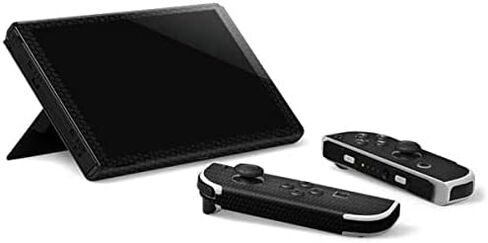 ملصق Skinit المخصص للألعاب متوافق مع Nintendo Switch OLED (2021) - تصميم مرخص رسميًا من الفينيل الأسود السداسي in Kuwait