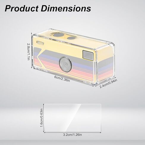 PC Protective Case for Kodak Charmera Keychain Digital Camera Blind Box, with 2 Screen Protectors Mini Keychain Camera Cover Precise Cutouts & Anti-Scratch (Transparent) in Kuwait