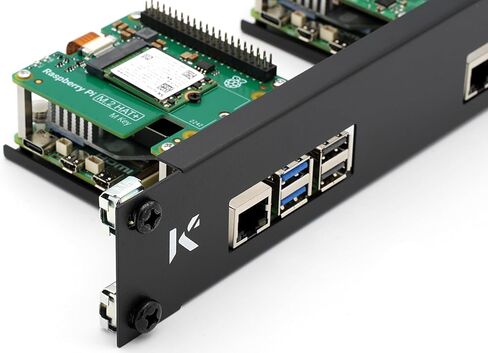 لوحة حامل KKSB مقاس 10 بوصات (10 بوصات) 1U لـ Raspberry Pi - تحمل لوحتين، وتدعم القبعات ومبرد Raspberry Pi الرسمي in Kuwait