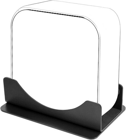حامل سطح المكتب لجهاز Mac mini M4/M4 Pro 2024، حامل من الفولاذ الكربوني وتبديد الحرارة ومضاد للخدش وتصميم موفر للمساحة وملحقات منظم مكتب معدني (أسود) in Kuwait