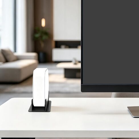 حامل سطح المكتب لجهاز Mac mini M4/M4 Pro 2024، حامل من الفولاذ الكربوني وتبديد الحرارة ومضاد للخدش وتصميم موفر للمساحة وملحقات منظم مكتب معدني (أسود) in Kuwait