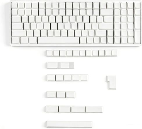 YMDK 124 مفتاح أبيض فارغ ZDA XDA V2 أغطية مفاتيح PBT Keycap للوحة المفاتيح MX 104 87 61 ميلودي 96 KBD75 ID80 GK64 SP84 in Kuwait