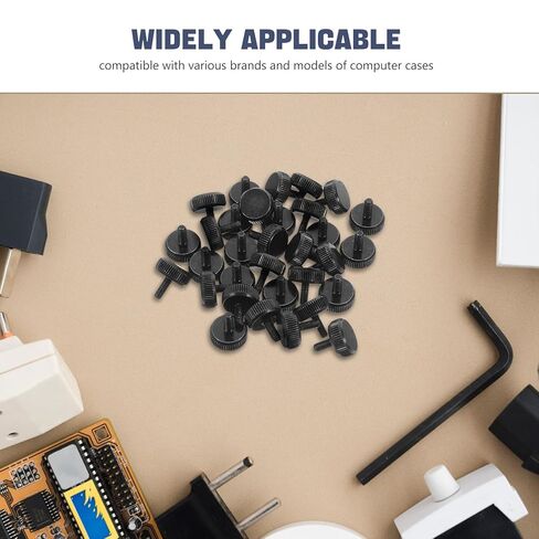 SHOWERORO 30pcs M3 Manual-Turn Computer Case Thumb Screws for Desktop PC Accessories Black Anti-Slip Thread Fastening Power Supply and Pci Slot Installation in Kuwait