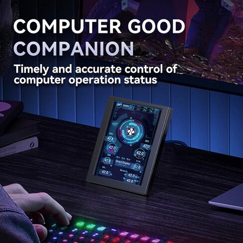 Dioche 3.5 Inch IPS Monitor Display USB Powered Computer Temp Monitor High Compatibility Sub-Screen for PC Case CPU GPU Temperature Monitoring 320x480 Resolution DIY Theme Editing in Kuwait