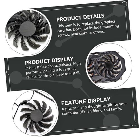 PRETYZOOM Gpu Fan 2-pin 75mm Cooling Fan for Graphics Card Replacement Compatible with Pld08010s12h, Computer Gpu Air Cooler for Video Card Cooling Assembly in Kuwait