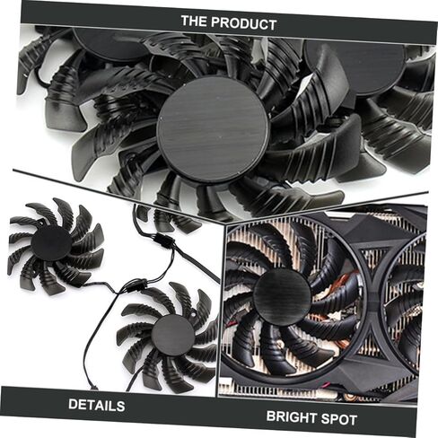 Kisangel Gpu Cooling Fan 2-pin 75mm Graphics Card استبدال مروحة متوافقة مع Pld08010s12h لمكونات الكمبيوتر وتبريد بطاقة الفيديو in Kuwait