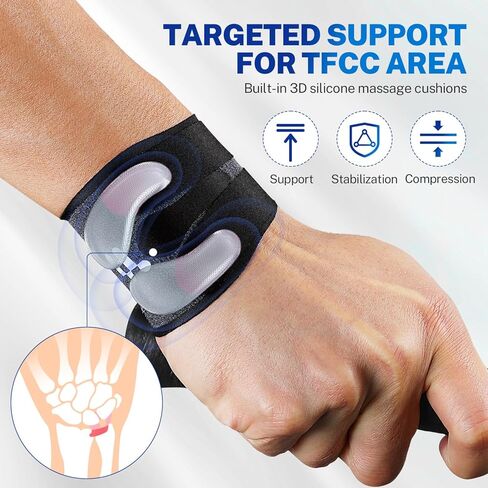 TFCC Wrist Brace for TFCC Tear Ulnar Wrist Pain, 3D Gel Pad, Adjustable & Breathable Thin Ulnar Wrist Brace for Weightlifting, Exercise, Tennis, Golf, Typing, Daily Wear, Left & Right Hand in Kuwait