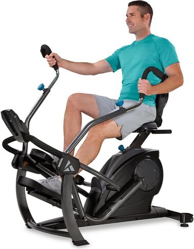 Teeter FreeStep Recumbent Cross Trainer Stepper ، Entker-Exerive Exercise Bike Contract W/براءة اختراع خطوة العلاج الطبيعي ، ما يصل إلى 350 رطل ، تطبيق مجاني مع تدريبات المدرب in Saudi Arabia