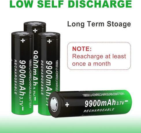 16 Pcs Ni-MH 3.7 V Flat Top Lithium Polymer Ion 18650 Rechargeable Battery Upgrade Capacity Batteries for Flashlights/Headlamp/Bluetooth Speaker/Remote Control（65 * 18 * 18mm） in Kuwait