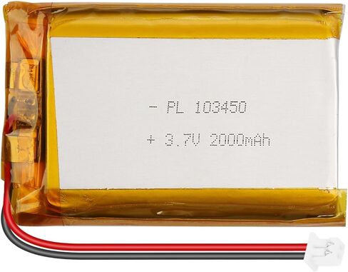 3.7V 3000mAh 103665 LiPo Battery Pack, 1S Rechargeable Lithium Polymer Battery with PCM Protection, Micro JST 1.25mm 2-Pin Plug for ESP32 Arduino NodeMCU,Miyoo Mini V4 and Mini Plus in Kuwait