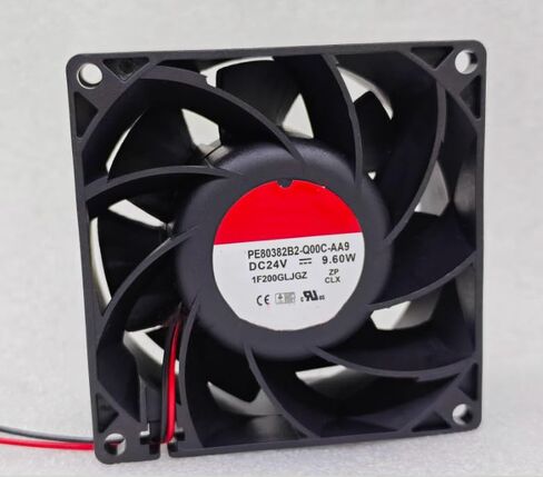 PE80382B2-Q00C-AA9 DC 24V 9.60W 80x80x38mm مروحة تبريد بسلكين in Kuwait